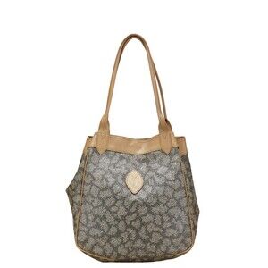 Saint Laurent YSL Logo Zebra Tote Bag Brown Leather One Shoulder